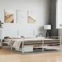 Estructura cama metal con cabecero y pie cama blanco 193x203 cm de vidaXL, Camas y somieres - Ref: Foro24-352392, Precio: 99,...