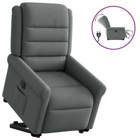 Sillón eléctrico reclinable elevable de tela gris oscuro Sillón eléctrico reclinable elevable de tela gris oscuro