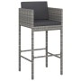 Gartentisch und Hochhocker und Kissen 7 Stück graues PE-Rattan von vidaXL, Gartensets - Ref: Foro24-3200660, Preis: 585,69 €,...