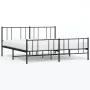 Estructura de cama cabecero y estribo metal negro 183x213cm de vidaXL, Camas y somieres - Ref: Foro24-352503, Precio: 116,28 ...
