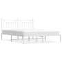 Estructura de cama con cabecero metal blanca 160x200 cm de vidaXL, Camas y somieres - Ref: Foro24-353589, Precio: 124,93 €, D...