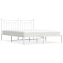 White metal bed frame with headboard 160x200 cm by vidaXL, Beds and slatted bases - Ref: Foro24-353589, Price: 127,05 €, Disc...