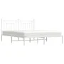Estructura de cama con cabecero metal blanca 160x200 cm de vidaXL, Camas y somieres - Ref: Foro24-353589, Precio: 124,93 €, D...