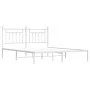 Estructura de cama con cabecero metal blanca 160x200 cm de vidaXL, Camas y somieres - Ref: Foro24-353589, Precio: 124,93 €, D...