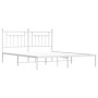 White metal bed frame with headboard 160x200 cm by vidaXL, Beds and slatted bases - Ref: Foro24-353589, Price: 127,05 €, Disc...