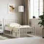 Estructura cama metal cabecero y estribo blanca 100x190 cm de vidaXL, Camas y somieres - Ref: Foro24-353598, Precio: 93,01 €,...