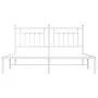 Estructura de cama con cabecero metal blanca 160x200 cm de vidaXL, Camas y somieres - Ref: Foro24-353589, Precio: 124,93 €, D...