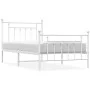 White metal bed frame with headboard and footboard 100x190 cm by vidaXL, Beds and slatted bases - Ref: Foro24-353598, Price: ...