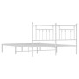 White metal bed frame with headboard 160x200 cm by vidaXL, Beds and slatted bases - Ref: Foro24-353589, Price: 127,05 €, Disc...
