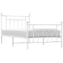 White metal bed frame with headboard and footboard 100x190 cm by vidaXL, Beds and slatted bases - Ref: Foro24-353598, Price: ...