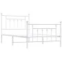 White metal bed frame with headboard and footboard 100x190 cm by vidaXL, Beds and slatted bases - Ref: Foro24-353598, Price: ...