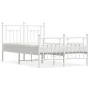 Metal bed frame with headboard and white footboard 135x190 cm by vidaXL, Beds and slatted bases - Ref: Foro24-353603, Price: ...