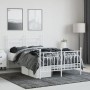 Metal bed frame with headboard and white footboard 135x190 cm by vidaXL, Beds and slatted bases - Ref: Foro24-353603, Price: ...