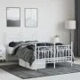 Metal bed frame with headboard and white footboard 135x190 cm by vidaXL, Beds and slatted bases - Ref: Foro24-353603, Price: ...
