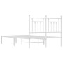 Metallbettgestell mit weißem Kopfteil 120x200 cm von vidaXL, Betten und Lattenroste - Ref: Foro24-353584, Preis: 110,45 €, Ra...