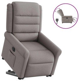 Sillón eléctrico reclinable elevable de tela gris taupe Sillón eléctrico reclinable elevable de tela gris taupe
