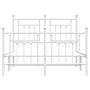 Metal bed frame with headboard and white footboard 135x190 cm by vidaXL, Beds and slatted bases - Ref: Foro24-353603, Price: ...