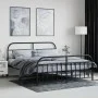 Black metal headboard and footboard bed frame 183x213cm by vidaXL, Beds and slatted bases - Ref: Foro24-353658, Price: 125,08...