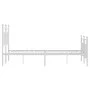 Metal bed frame with headboard and white footboard 135x190 cm by vidaXL, Beds and slatted bases - Ref: Foro24-353603, Price: ...