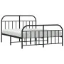 Black metal headboard and footboard bed frame 183x213cm by vidaXL, Beds and slatted bases - Ref: Foro24-353658, Price: 125,08...