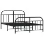 Black metal headboard and footboard bed frame 183x213cm by vidaXL, Beds and slatted bases - Ref: Foro24-353658, Price: 125,08...