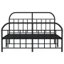 Black metal headboard and footboard bed frame 183x213cm by vidaXL, Beds and slatted bases - Ref: Foro24-353658, Price: 125,08...