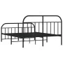 Black metal headboard and footboard bed frame 183x213cm by vidaXL, Beds and slatted bases - Ref: Foro24-353658, Price: 125,08...