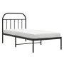 Bed frame with black metal headboard 90x200 cm by vidaXL, Beds and slatted bases - Ref: Foro24-353628, Price: 105,46 €, Disco...