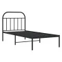 Bed frame with black metal headboard 90x200 cm by vidaXL, Beds and slatted bases - Ref: Foro24-353628, Price: 105,46 €, Disco...
