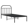Estructura de cama con cabecero metal negro 90x200 cm de vidaXL, Camas y somieres - Ref: Foro24-353628, Precio: 107,58 €, Des...