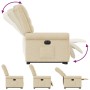 Sillón eléctrico reclinable elevable de tela color crema