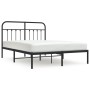 Bed frame with black metal headboard 135x190 cm by vidaXL, Beds and slatted bases - Ref: Foro24-352577, Price: 112,64 €, Disc...