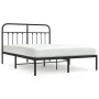 Bed frame with black metal headboard 135x190 cm by vidaXL, Beds and slatted bases - Ref: Foro24-352577, Price: 109,83 €, Disc...