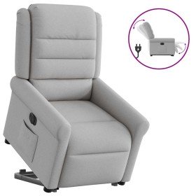 Sillón eléctrico reclinable elevable de tela gris nube Sillón eléctrico reclinable elevable de tela gris nube
