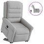Sillón eléctrico reclinable elevable de tela gris nube en Sillones | Comprar online en Foro24