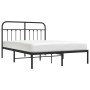 Bed frame with black metal headboard 135x190 cm by vidaXL, Beds and slatted bases - Ref: Foro24-352577, Price: 112,64 €, Disc...