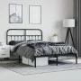 Bed frame with black metal headboard 135x190 cm by vidaXL, Beds and slatted bases - Ref: Foro24-352577, Price: 109,83 €, Disc...