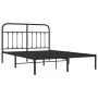 Bed frame with black metal headboard 135x190 cm by vidaXL, Beds and slatted bases - Ref: Foro24-352577, Price: 109,83 €, Disc...
