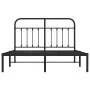 Bed frame with black metal headboard 135x190 cm by vidaXL, Beds and slatted bases - Ref: Foro24-352577, Price: 109,83 €, Disc...