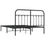 Bed frame with black metal headboard 135x190 cm by vidaXL, Beds and slatted bases - Ref: Foro24-352577, Price: 112,64 €, Disc...