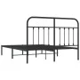 Bed frame with black metal headboard 135x190 cm by vidaXL, Beds and slatted bases - Ref: Foro24-352577, Price: 109,83 €, Disc...