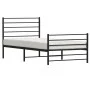 Bed frame with headboard and black metal footboard 90x190 cm by vidaXL, Beds and slatted bases - Ref: Foro24-352329, Price: 6...