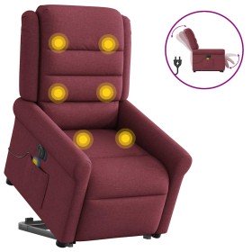 Sillón de masaje eléctrico reclinable elevable tela rojo tinto Sillón de masaje eléctrico reclinable elevable tela rojo tinto