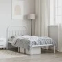 Metal bed frame with white headboard 107x203 cm by vidaXL, Beds and slatted bases - Ref: Foro24-353680, Price: 75,64 €, Disco...