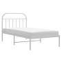 Metallbettgestell mit weißem Kopfteil 107x203 cm von vidaXL, Betten und Lattenroste - Ref: Foro24-353680, Preis: 76,80 €, Rab...