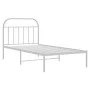 Metal bed frame with white headboard 107x203 cm by vidaXL, Beds and slatted bases - Ref: Foro24-353680, Price: 75,64 €, Disco...