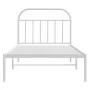 Metal bed frame with white headboard 107x203 cm by vidaXL, Beds and slatted bases - Ref: Foro24-353680, Price: 75,64 €, Disco...