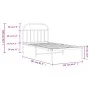 Metal bed frame with white headboard 107x203 cm by vidaXL, Beds and slatted bases - Ref: Foro24-353680, Price: 75,64 €, Disco...