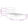 Metallbettgestell mit weißem Kopfteil 107x203 cm von vidaXL, Betten und Lattenroste - Ref: Foro24-353680, Preis: 76,80 €, Rab...