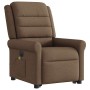 Sillón de masaje eléctrico reclinable elevable tela marrón